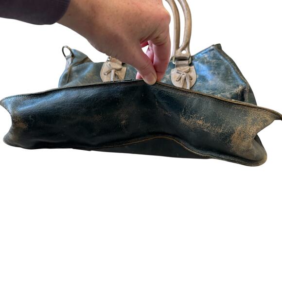 BED STU  BRUNA Leather Shoulder Bag in DARK TEAL LUX ICICLE RUSTIC - Picture 4 of 9